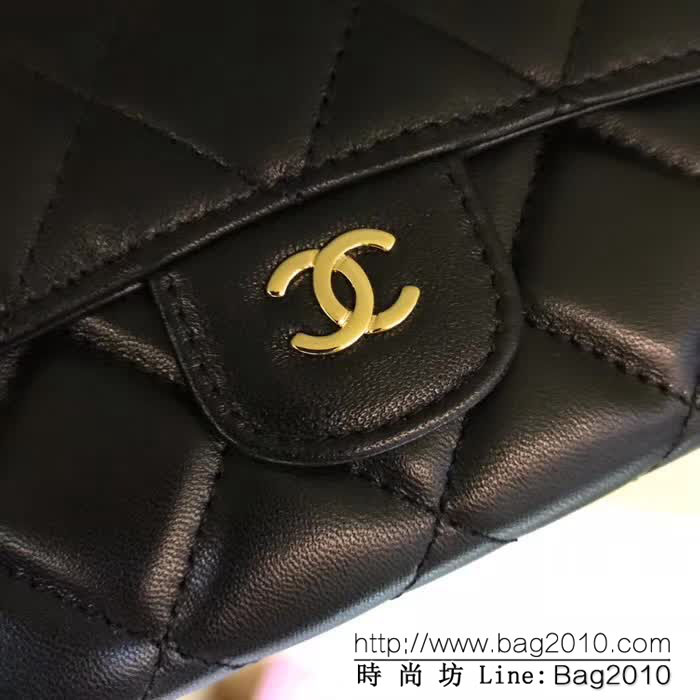 CHANEL香奈兒 經典cf長款錢包 進口小羊皮綾格紋 80758  DJC3162